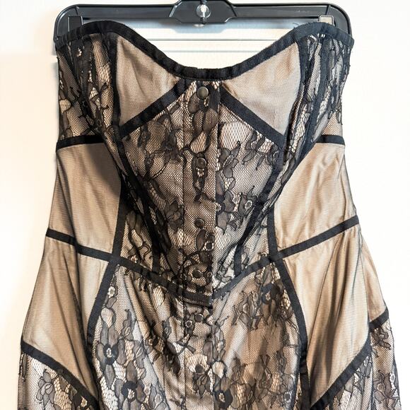 Reiss Babie Strapless Bustier Lace Dress NWT Black Size 10 - Picture 5 of 15
